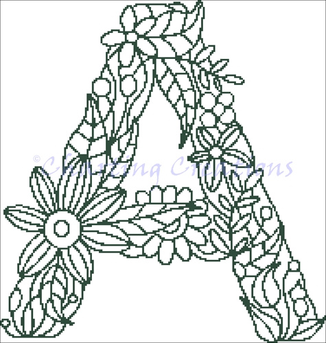 (image for) Letter A - Floral